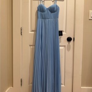 Lulus Light Blue Pleated Gown